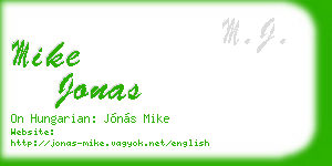 mike jonas business card
