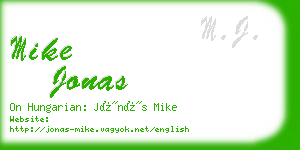 mike jonas business card